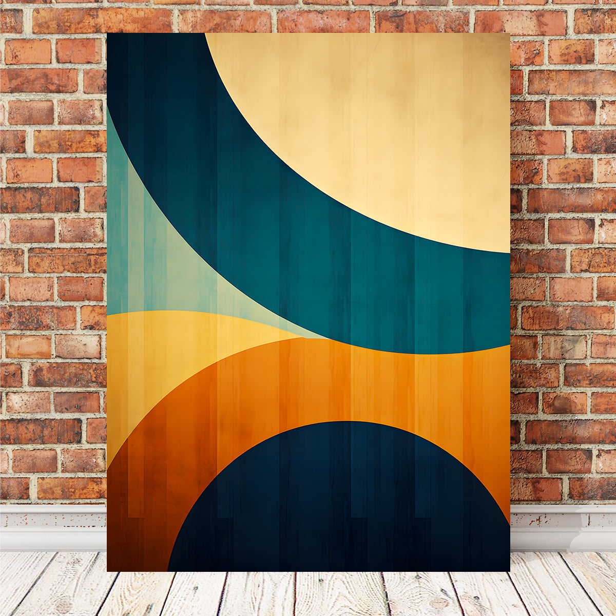 Abstract - Blue Gold Shapes 6 Wall Art