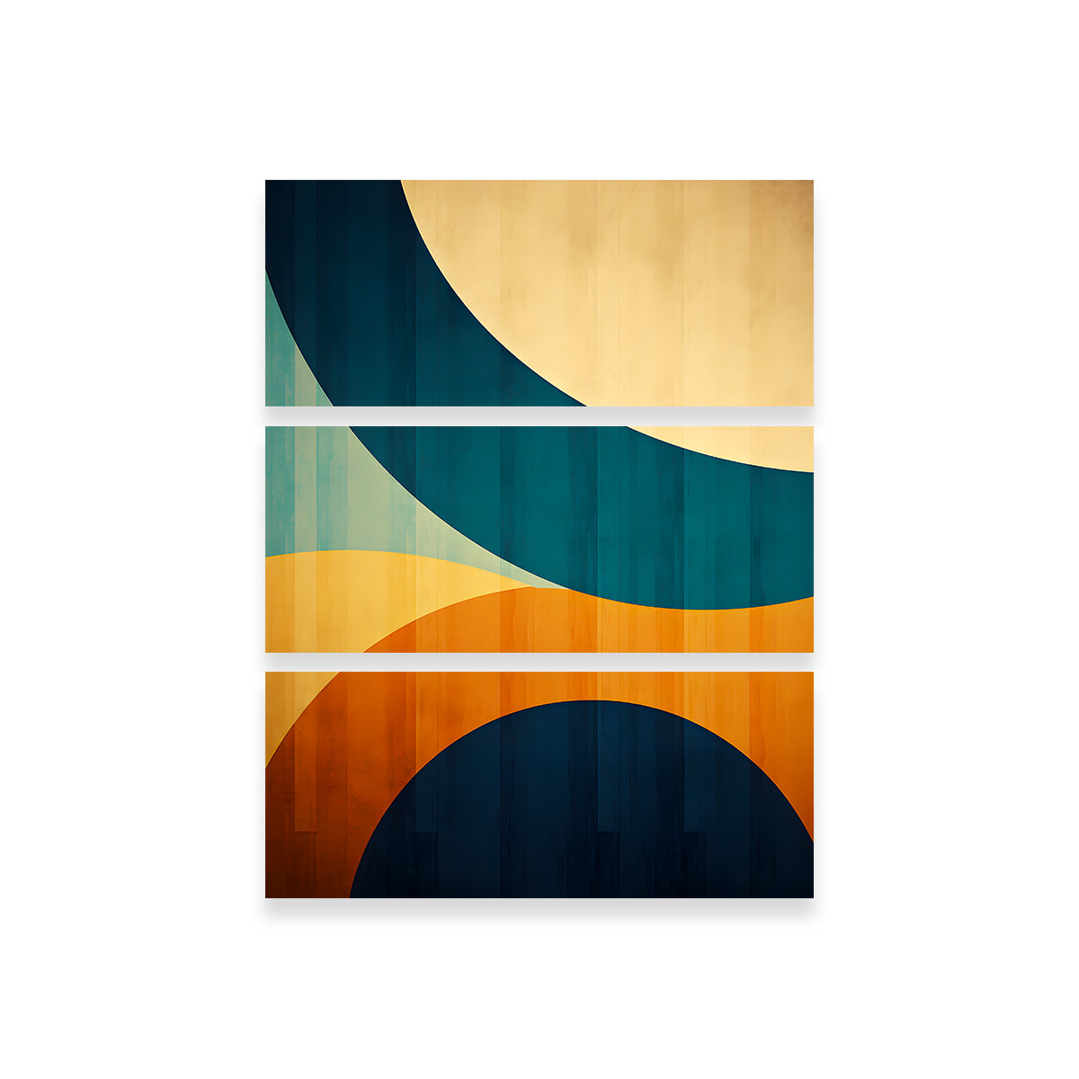 Abstract - Blue Gold Shapes 6 Wall Art
