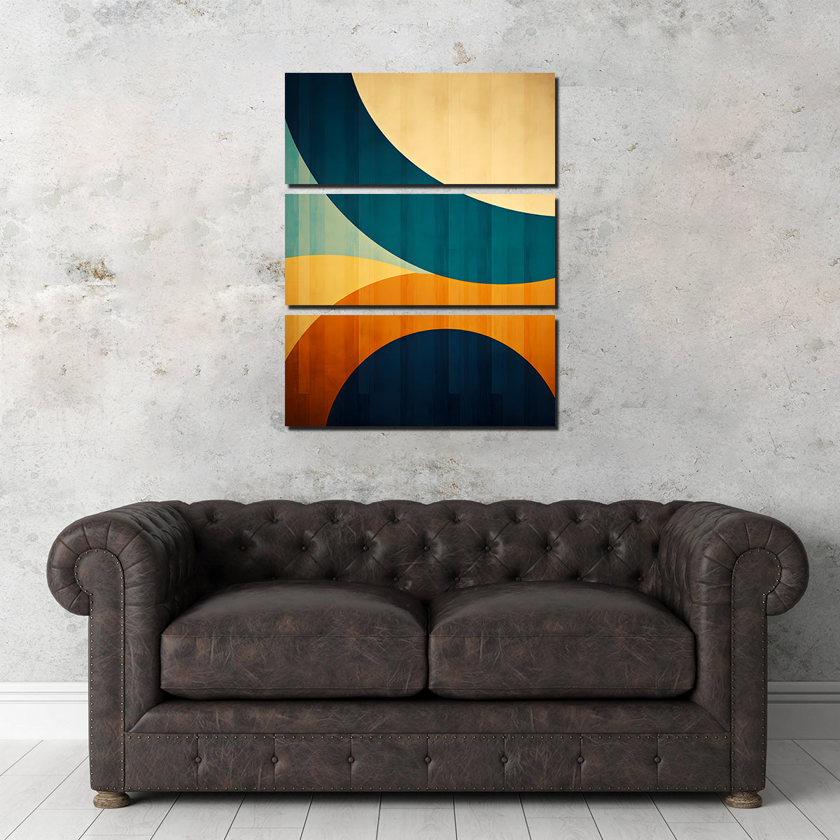 Abstract - Blue Gold Shapes 6 Wall Art