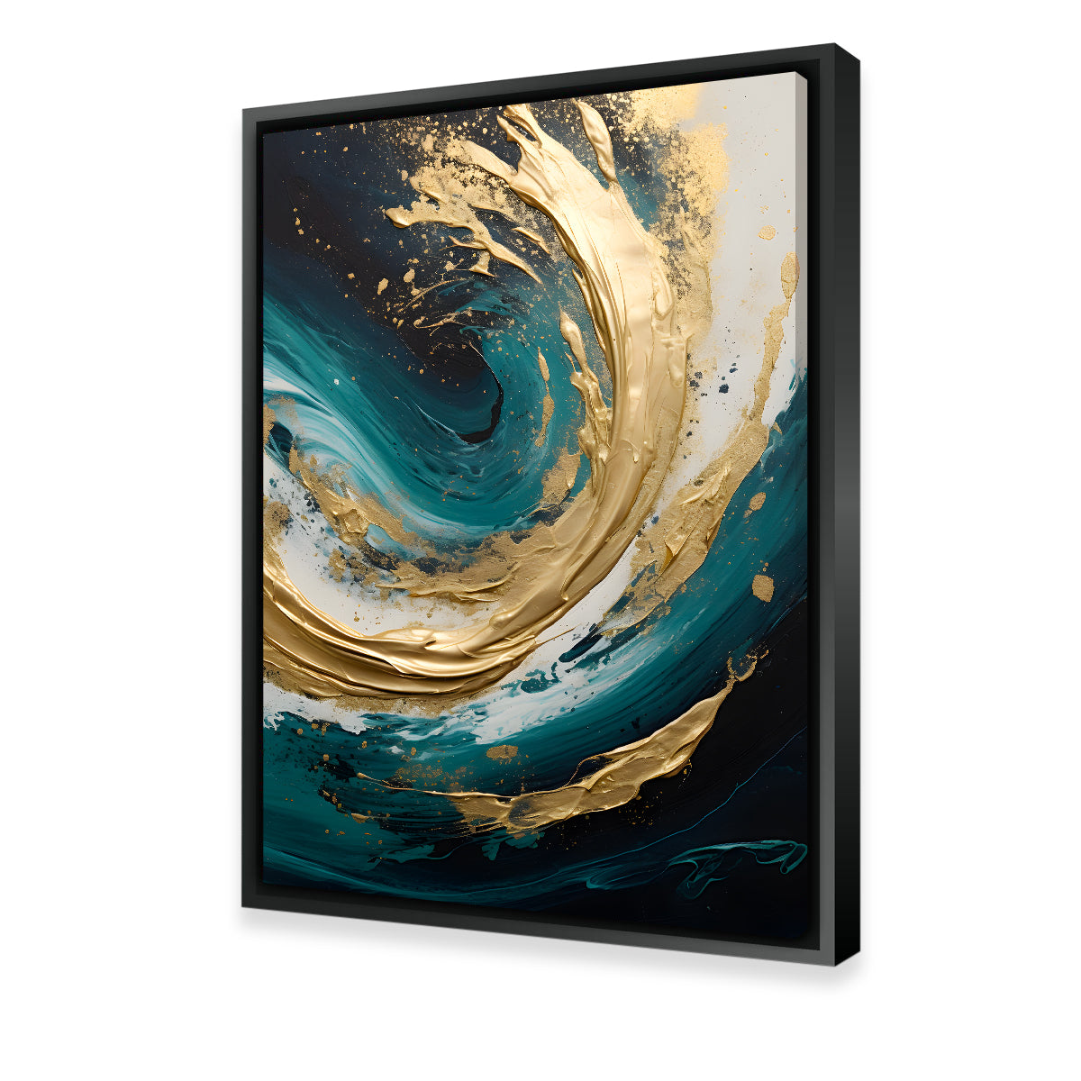 Abstract - Blue Gold Waves 11 Wall Art