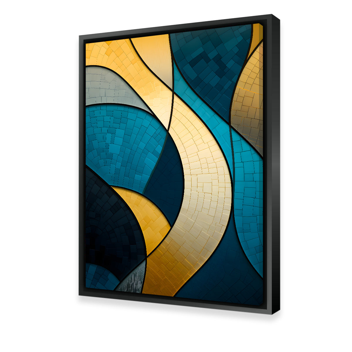 Abstract - Blue Gold Waves 36 Wall Art