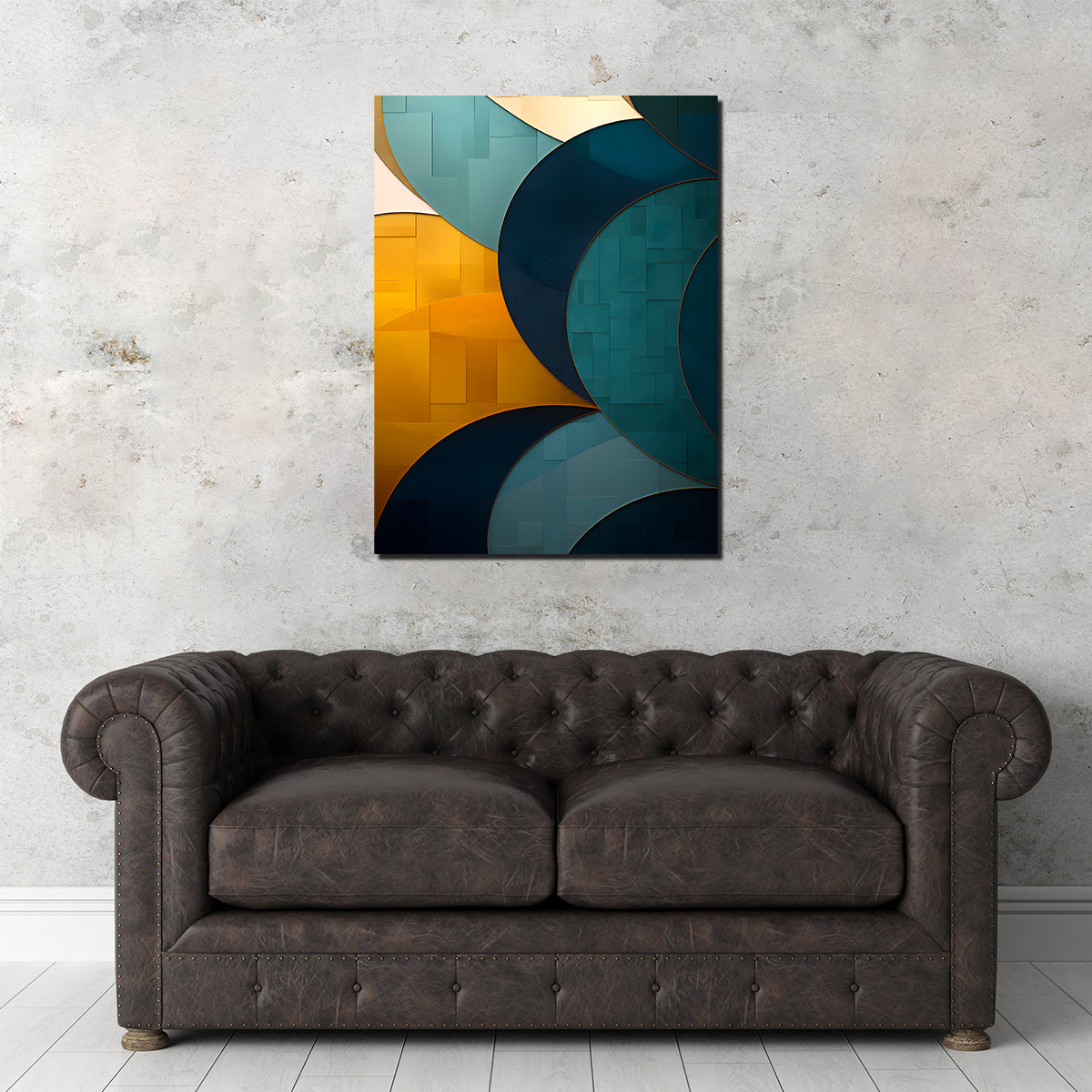 Abstract - Blue Gold Wave 39 Wall Art