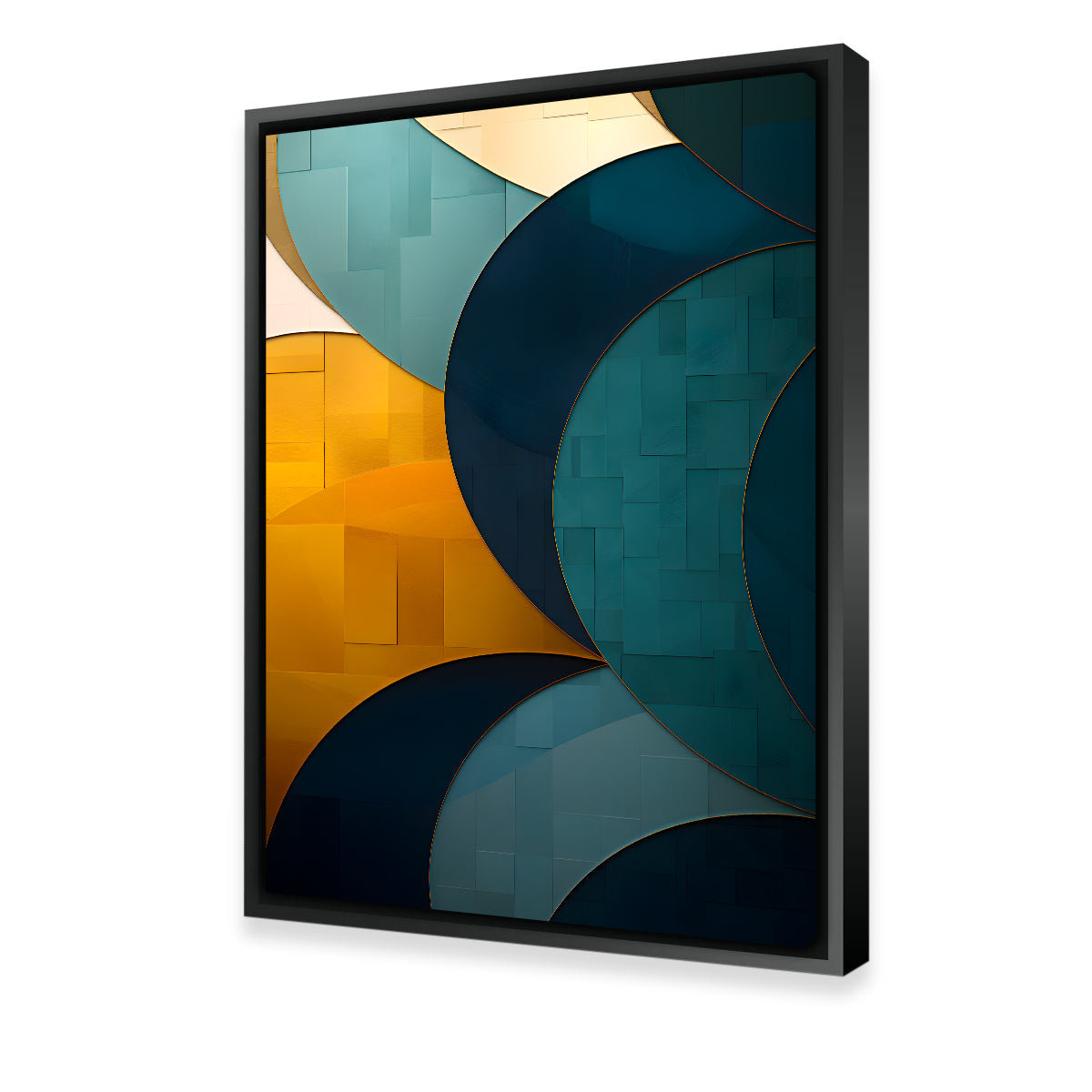 Abstract - Blue Gold Wave 39 Wall Art