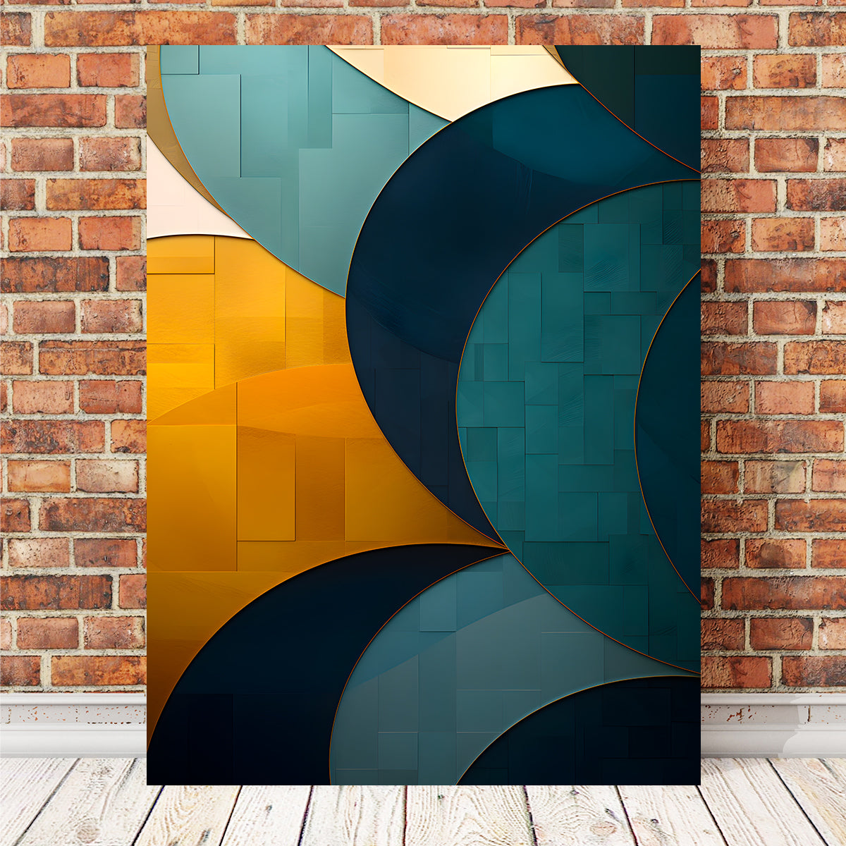Abstract - Blue Gold Wave 39 Wall Art