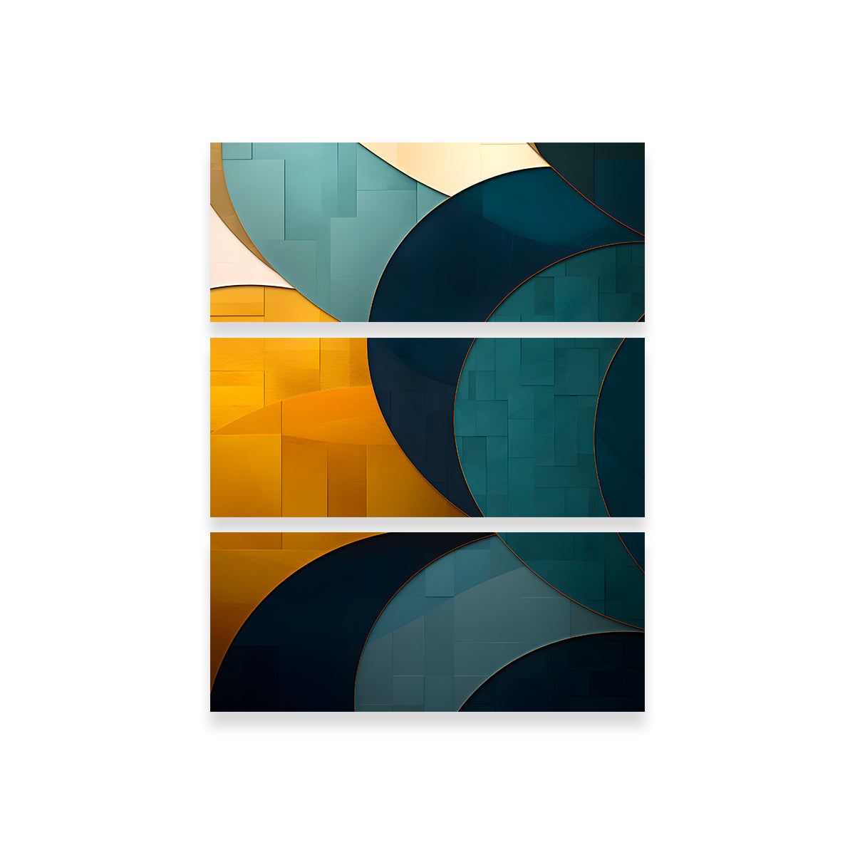 Abstract - Blue Gold Wave 39 Wall Art
