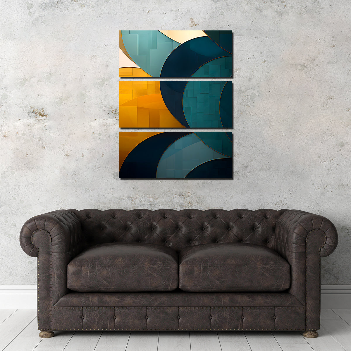 Abstract - Blue Gold Wave 39 Wall Art