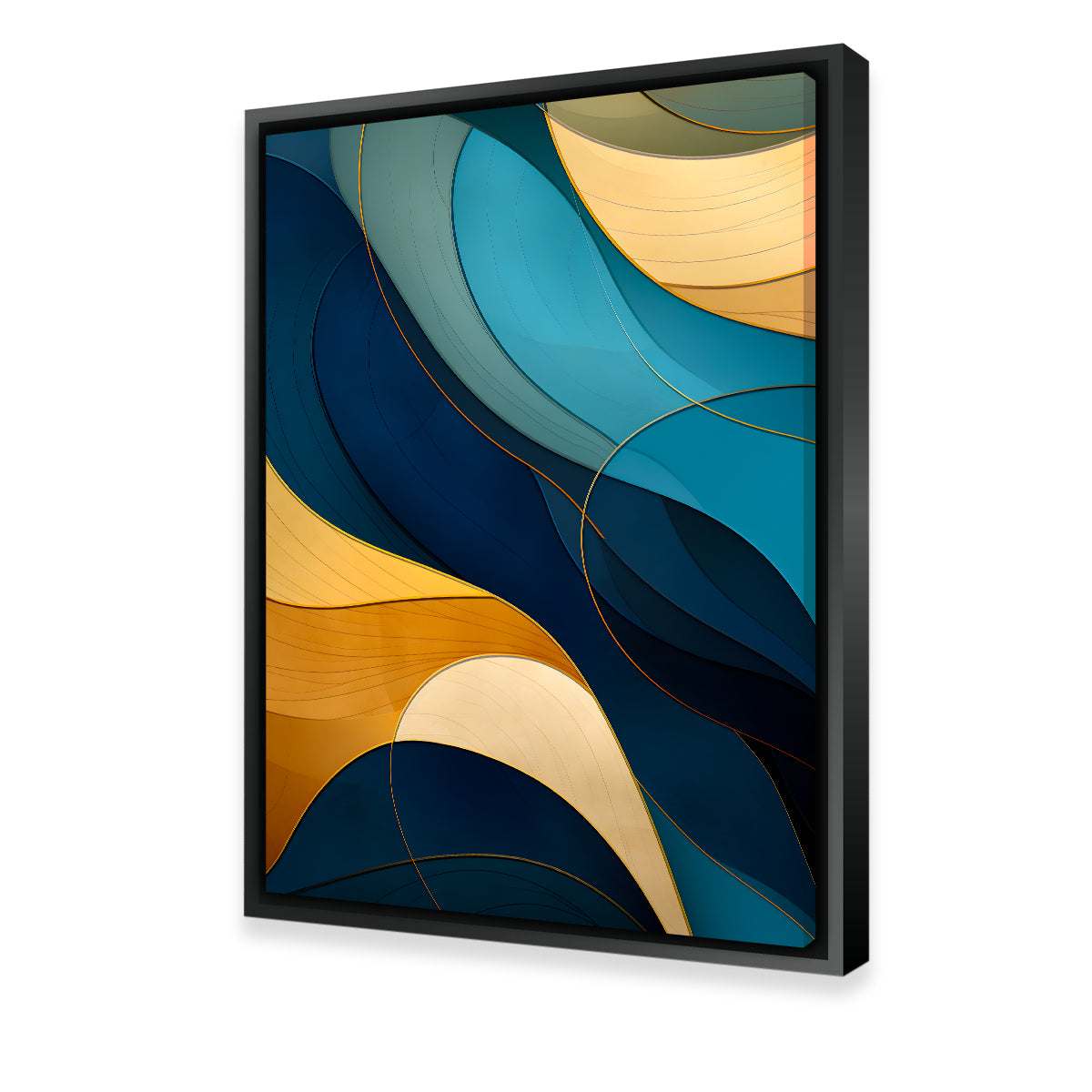 Abstract - Blue Gold Waves 42 Wall Art