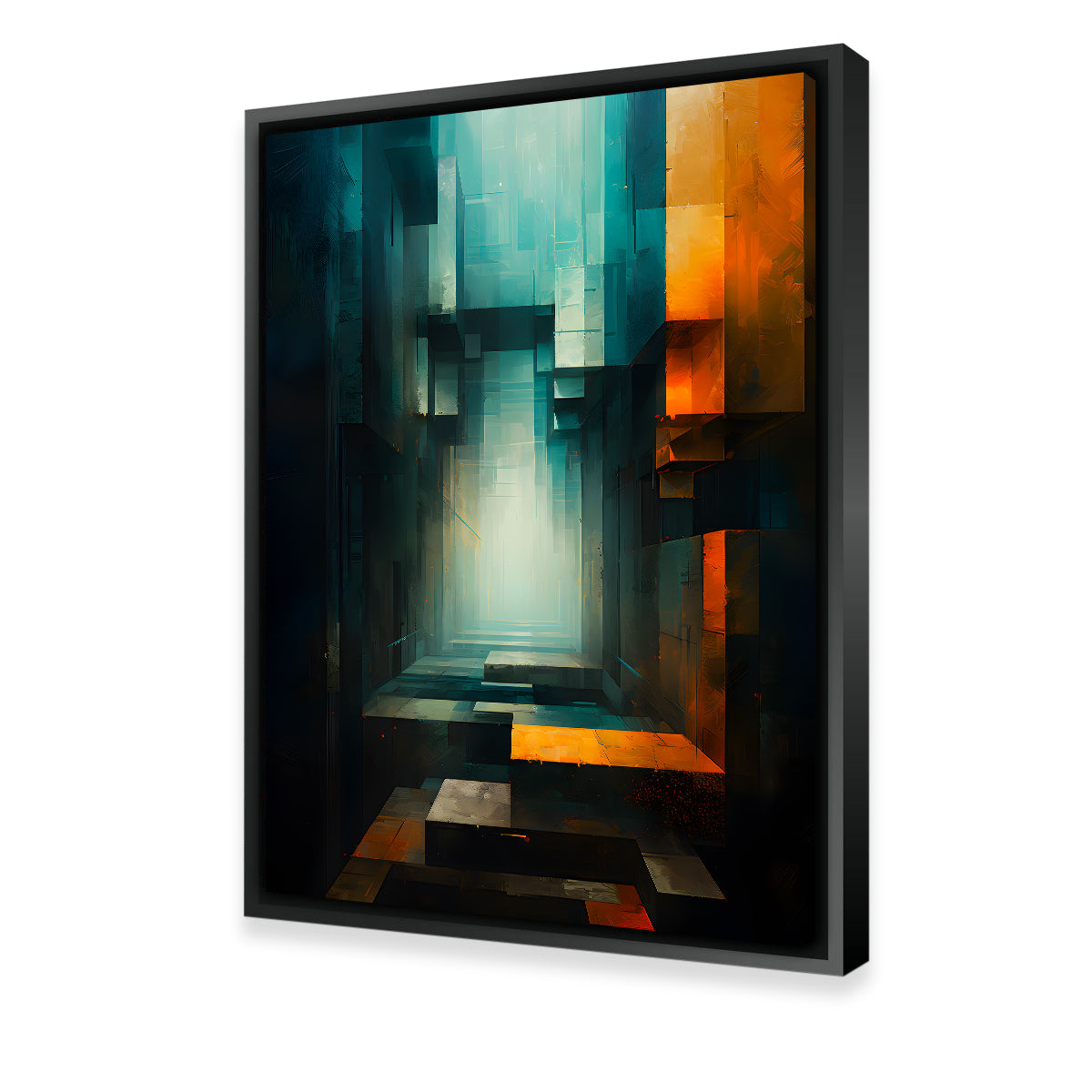 Abstract - Blue Orange Shapes 12 Wall Art