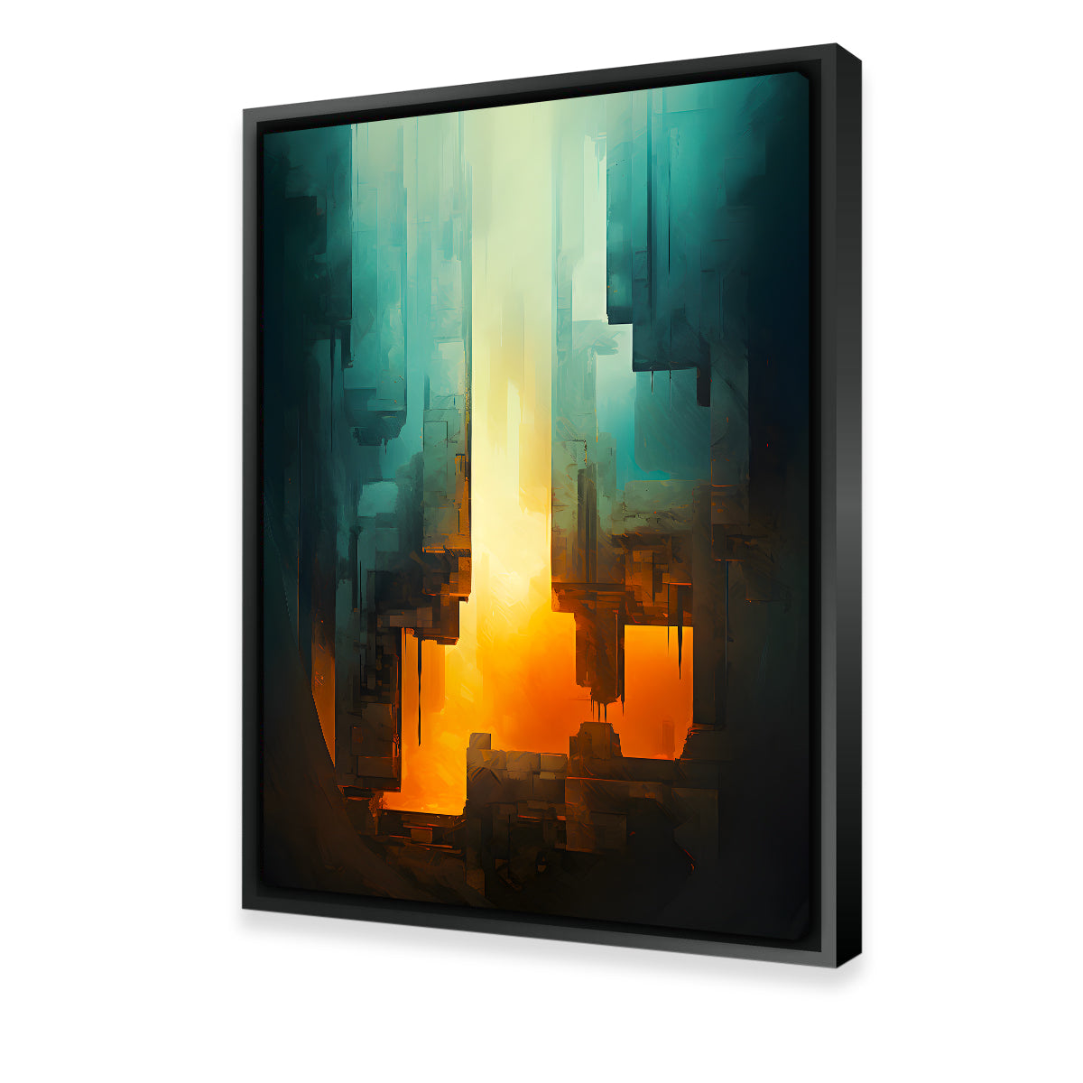 Abstract - Blue Orange Shapes 13 Wall Art