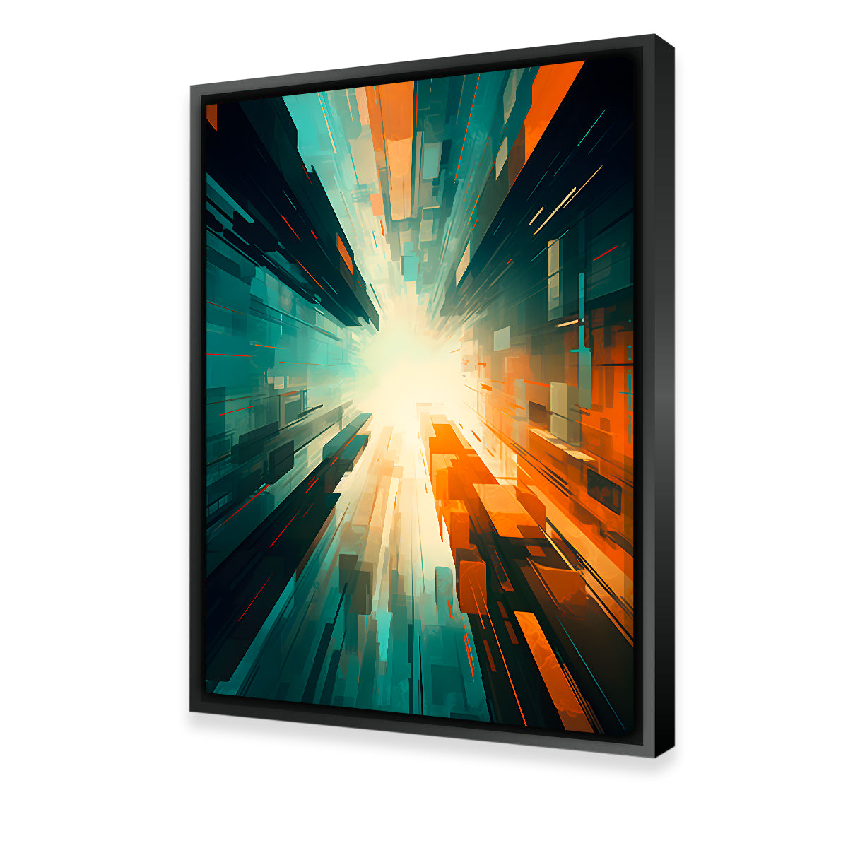 Abstract - Blue Orange Shapes 5 Wall Art