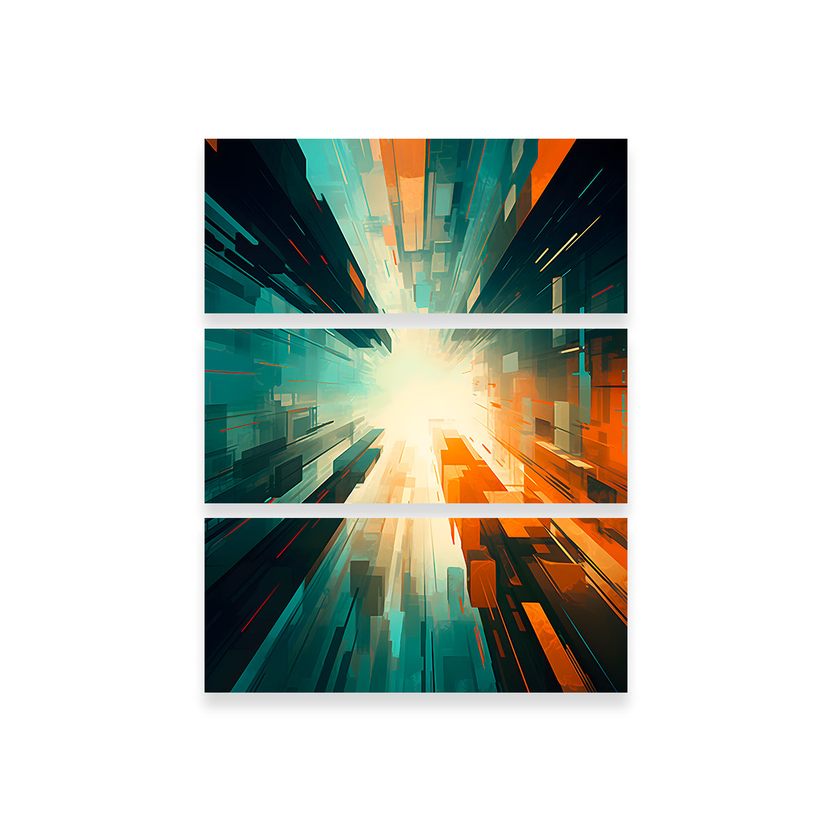 Abstract - Blue Orange Shapes 5 Wall Art