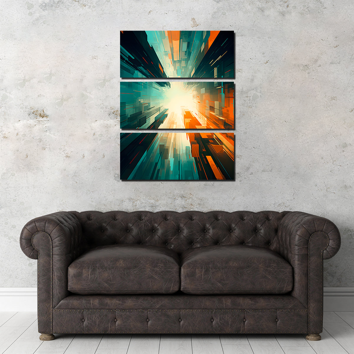 Abstract - Blue Orange Shapes 5 Wall Art