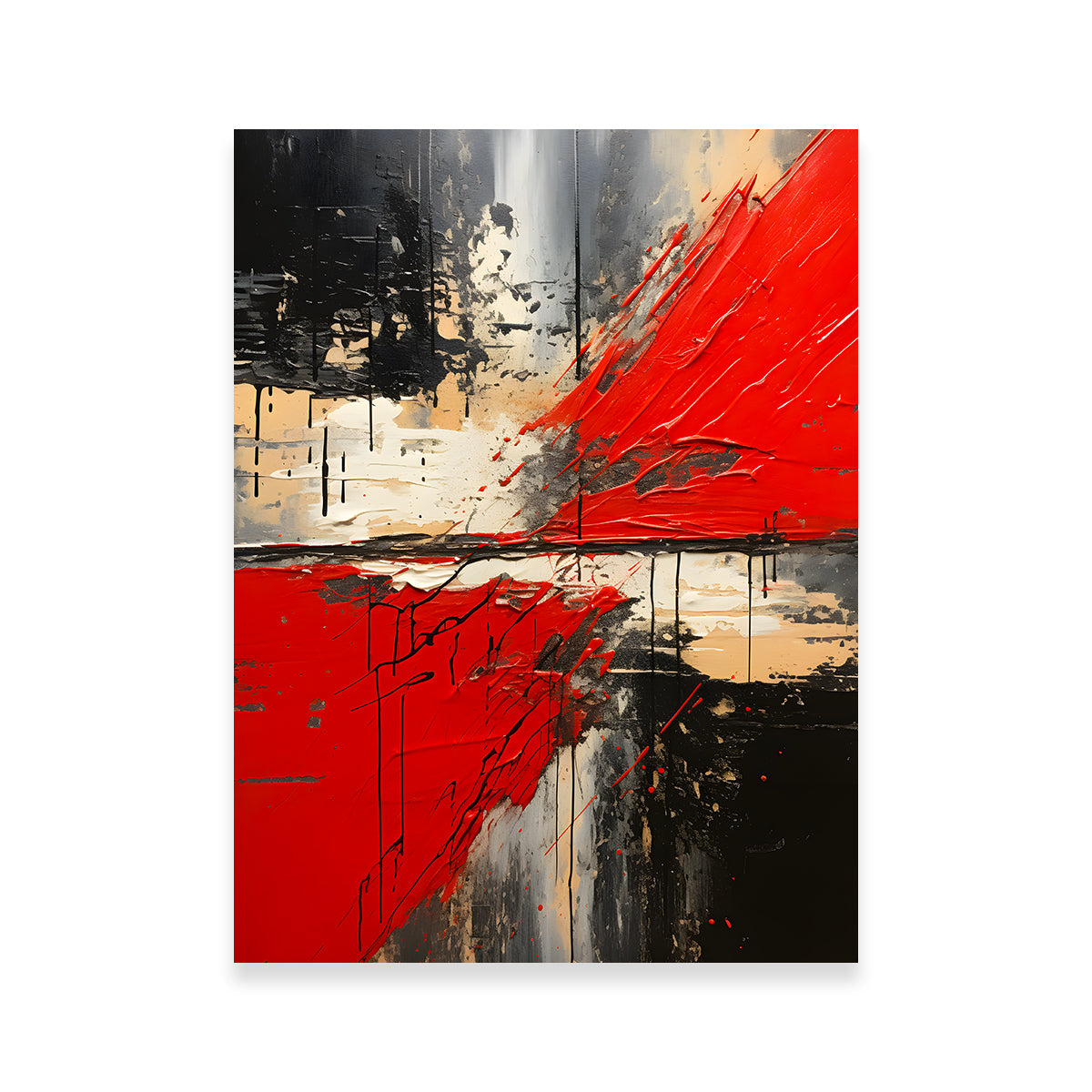 Abstract - Red Black Shapes 7