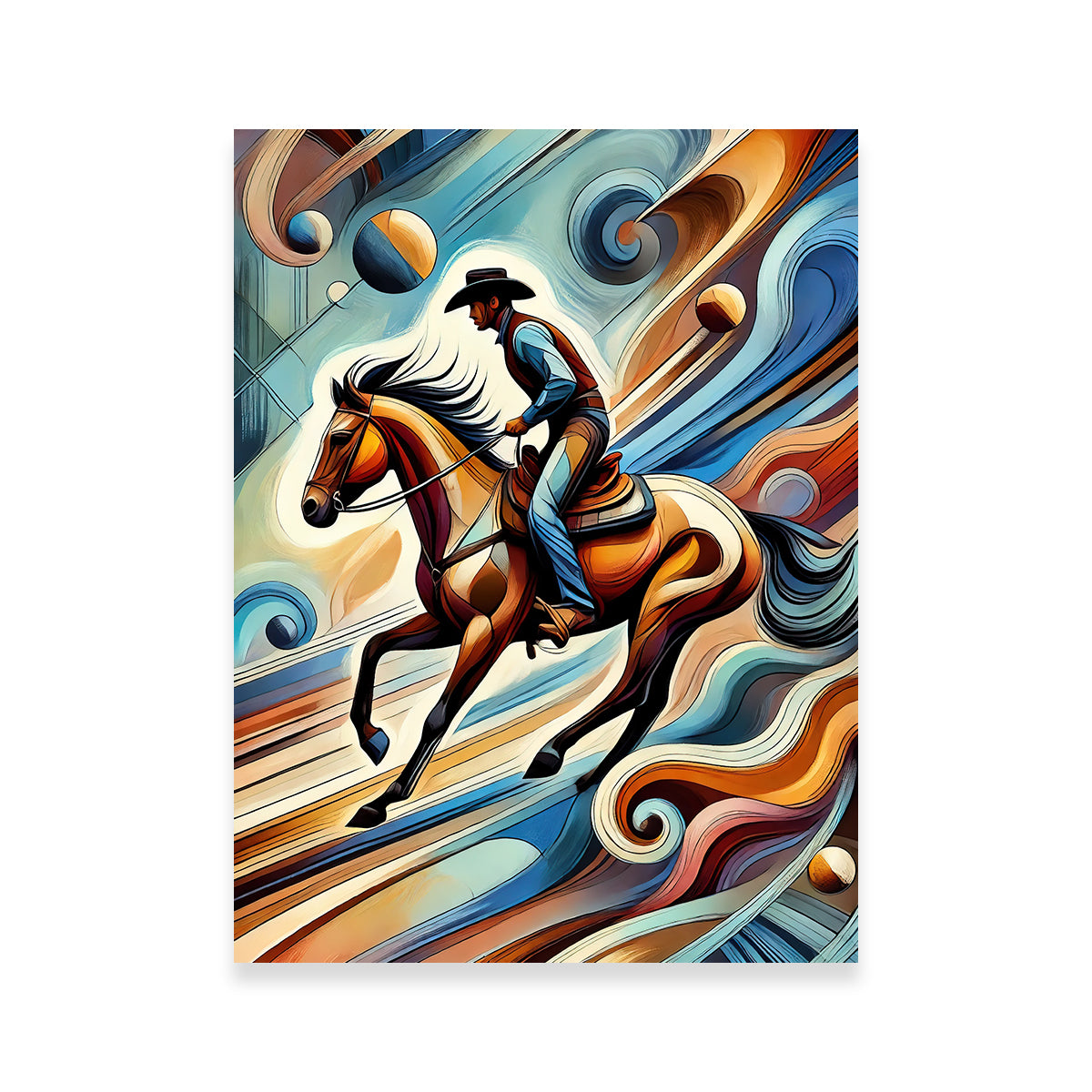 Abstract Cowboy & Horse