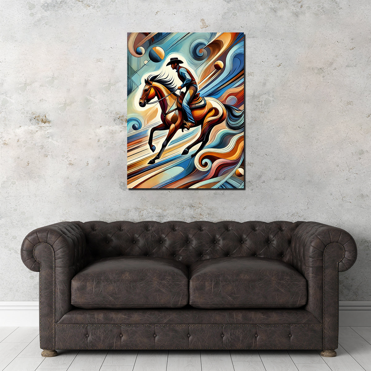 Abstract Cowboy & Horse Wall Art