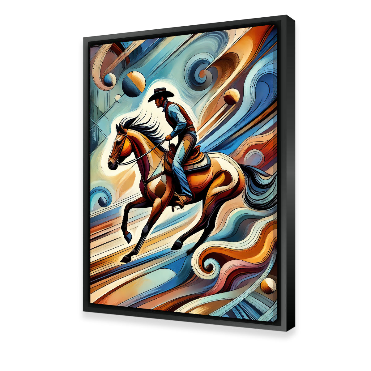 Abstract Cowboy & Horse Wall Art