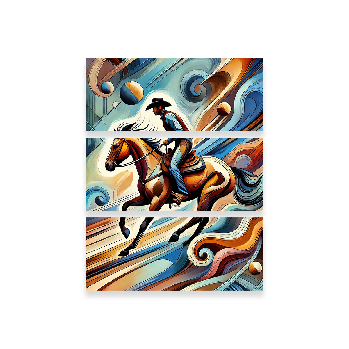 Abstract Cowboy & Horse Wall Art