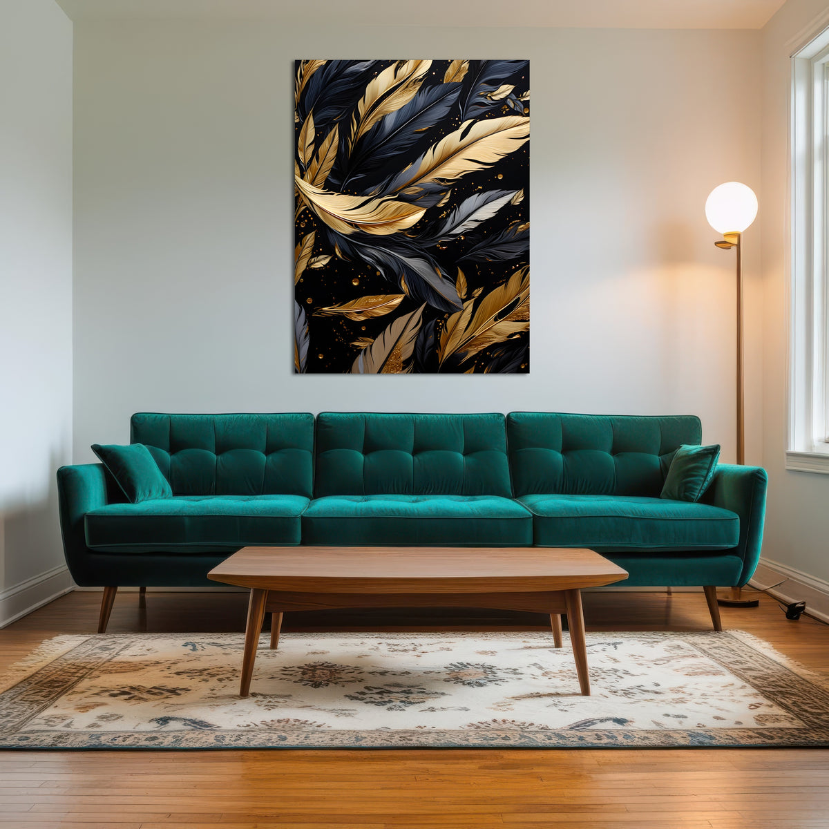 AUTO-MOCKUP ROOM | Abstract - Black gold feather 1