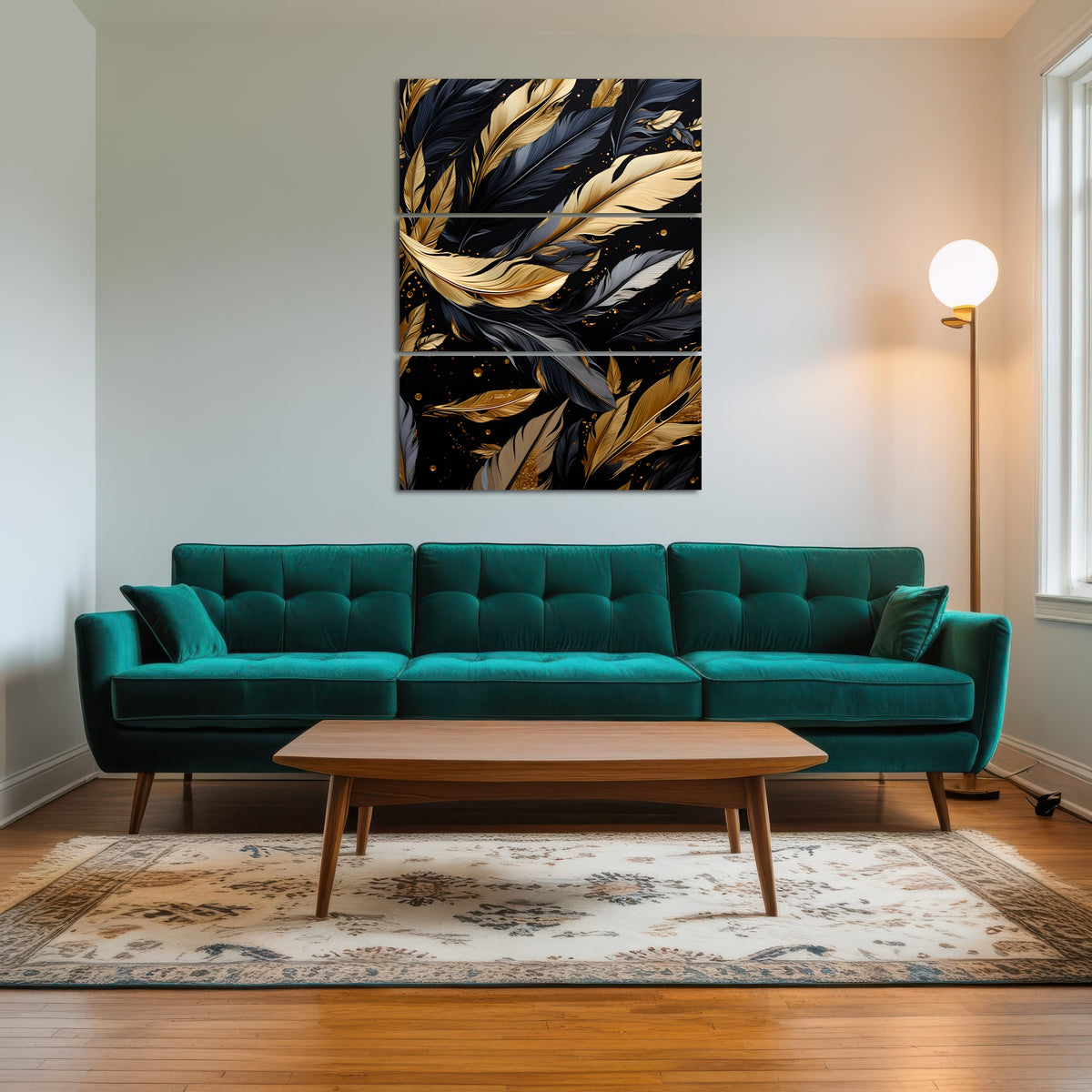 AUTO-MOCKUP ROOM | Abstract - Black gold feather 1