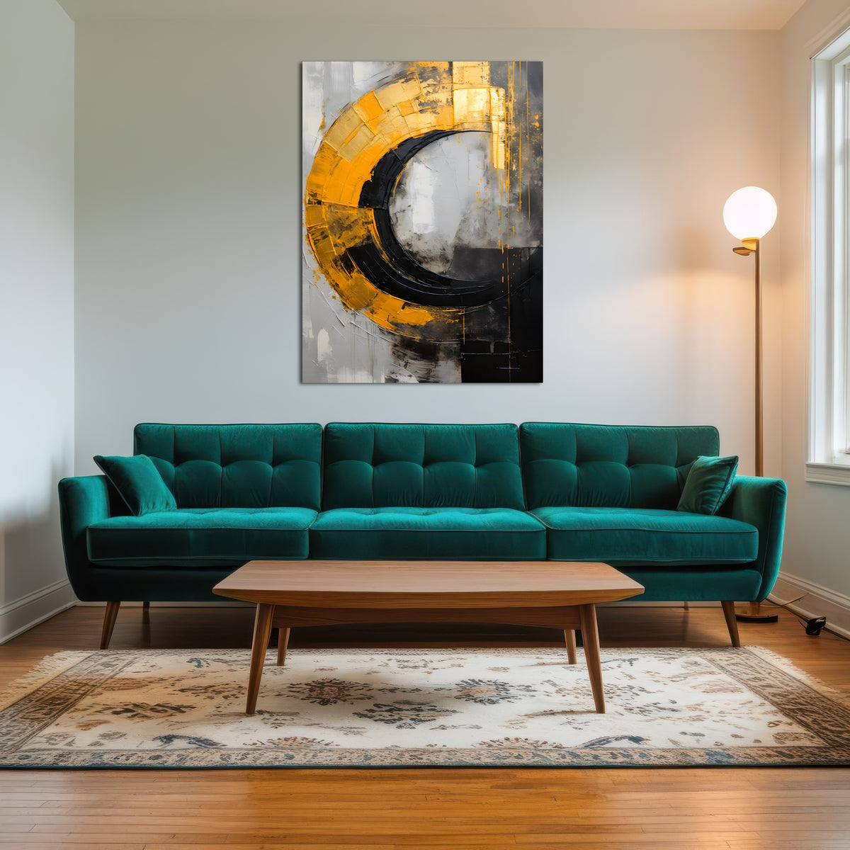 AUTO-MOCKUP ROOM | Abstract - Black gold shapes 10