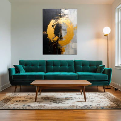 AUTO-MOCKUP ROOM | Abstract - Black gold shapes 11