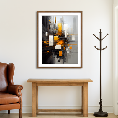 AUTO-MOCKUP ROOM | Abstract - Black Gold Shapes 14 Wall Art