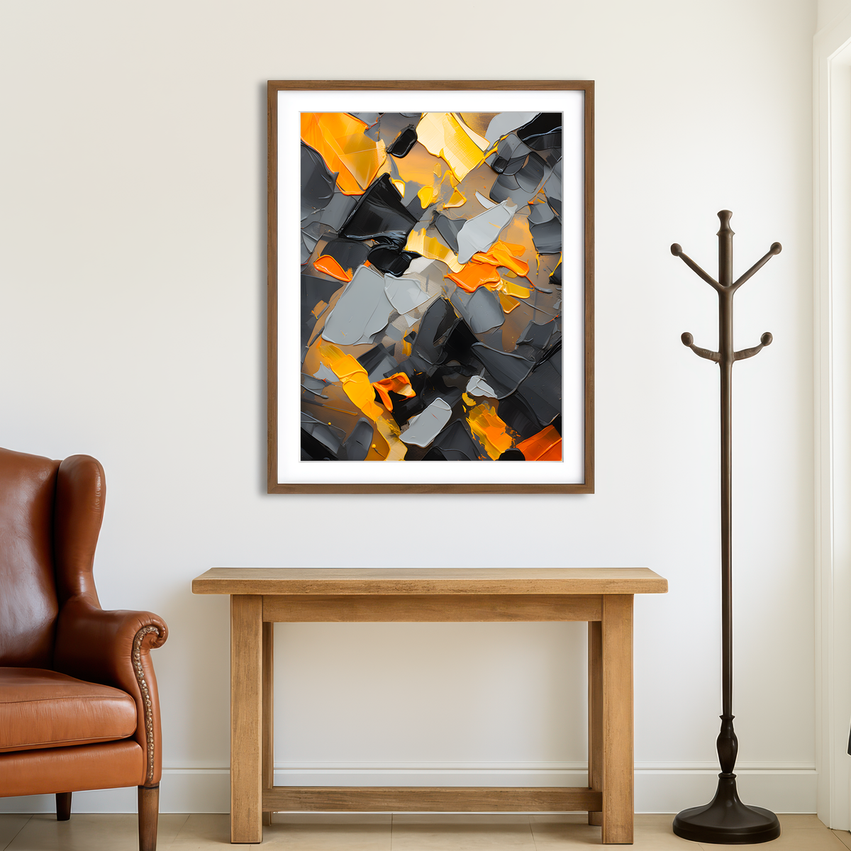 AUTO-MOCKUP ROOM | Abstract - Black Gold Shapes 18 Wall Art