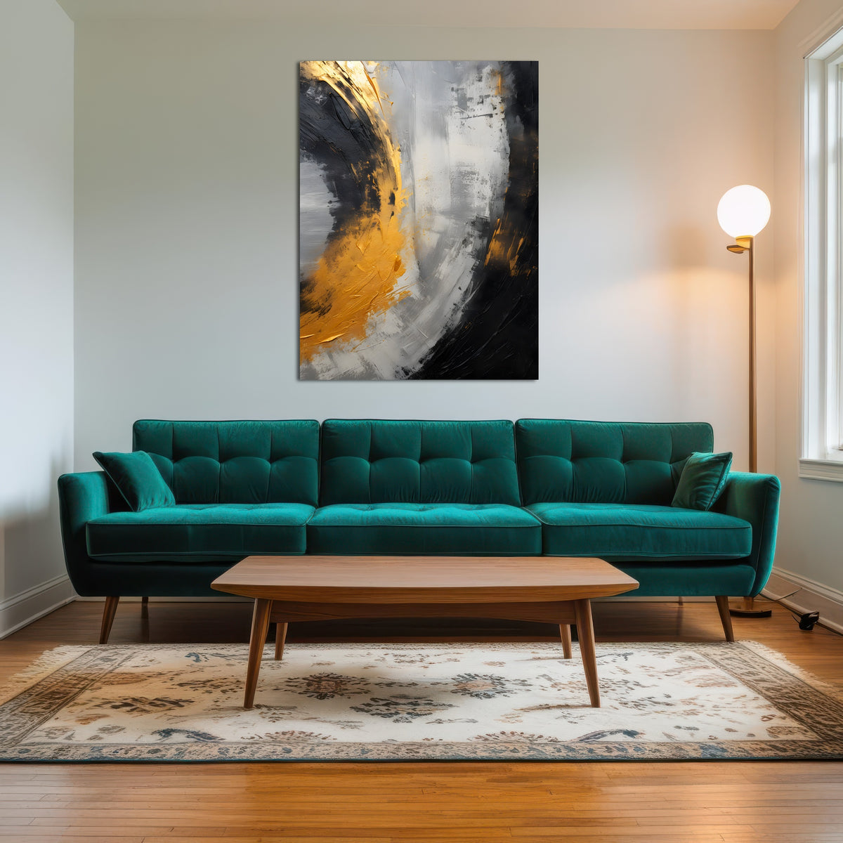 AUTO-MOCKUP ROOM | Abstract - Black gold shapes 1