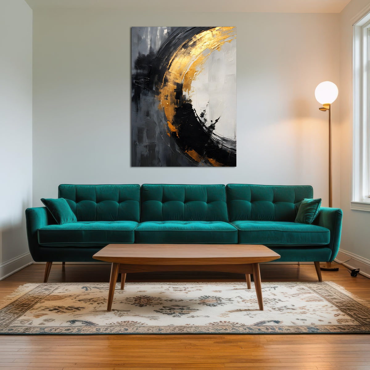 AUTO-MOCKUP ROOM | Abstract - Black gold shapes 2