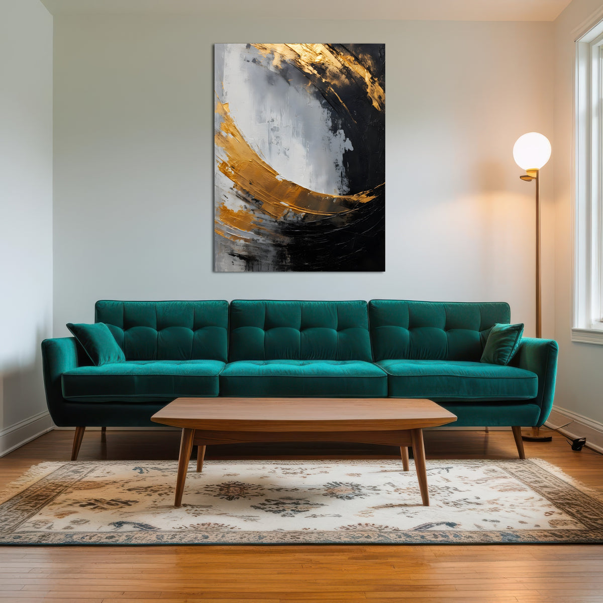 AUTO-MOCKUP ROOM | Abstract - Black gold shapes 3