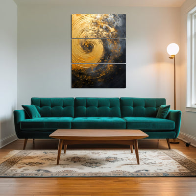 AUTO-MOCKUP ROOM | Abstract - Black gold shapes 8