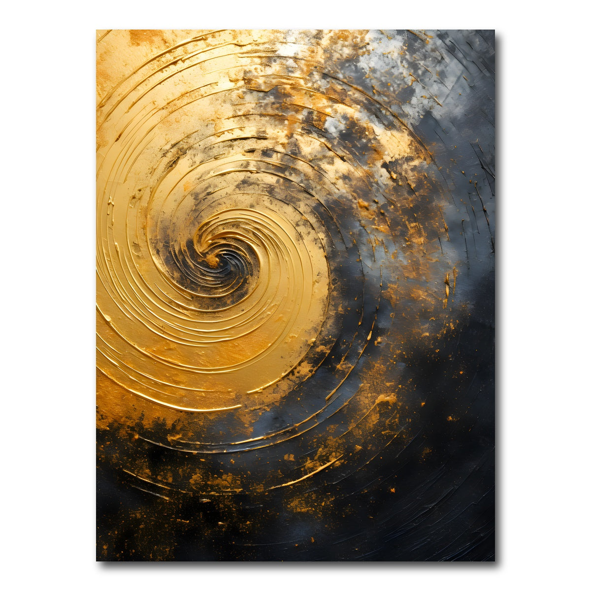 AUTO-MOCKUP WHITE | Abstract - Black gold shapes 8 | 1 Piece | Gallery Wrap Canvas | group=3x4