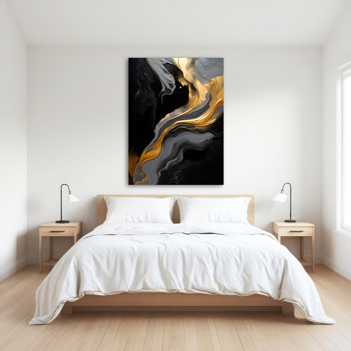 AUTO-MOCKUP ROOM | Abstract - Black gold waves 10