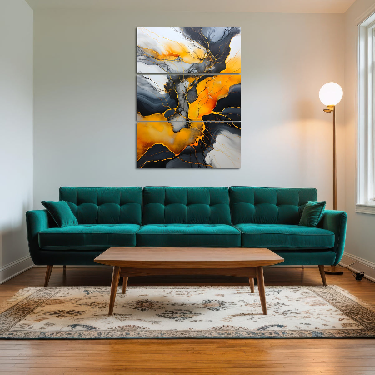 AUTO-MOCKUP ROOM | Abstract - Black gold waves 4