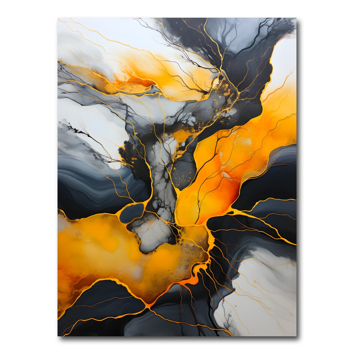 AUTO-MOCKUP WHITE | Abstract - Black gold waves 4 | 1 Piece | Gallery Wrap Canvas | group=3x4