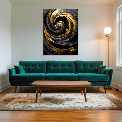 AUTO-MOCKUP ROOM | Abstract - Black gold waves 7