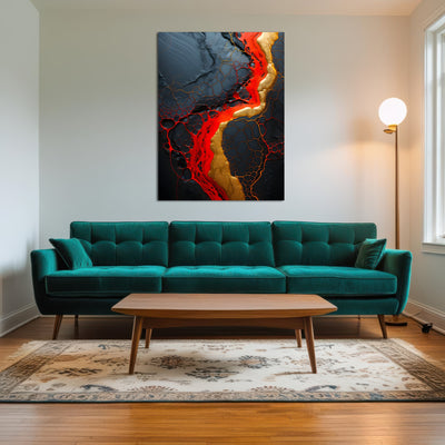 AUTO-MOCKUP ROOM | Abstract - Black red waves 1