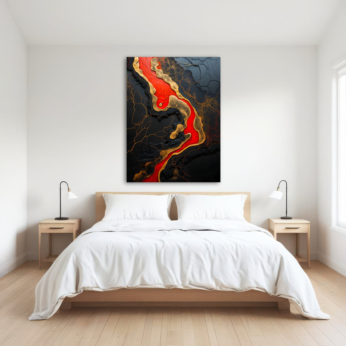 AUTO-MOCKUP ROOM | Abstract - Black red waves 5