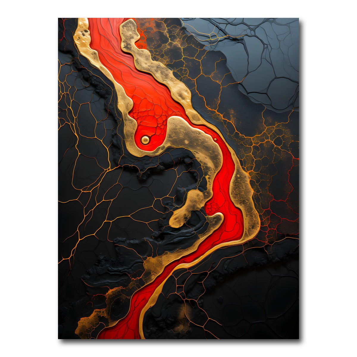 AUTO-MOCKUP WHITE | Abstract - Black red waves 5 | 1 Piece | Gallery Wrap Canvas | group=3x4