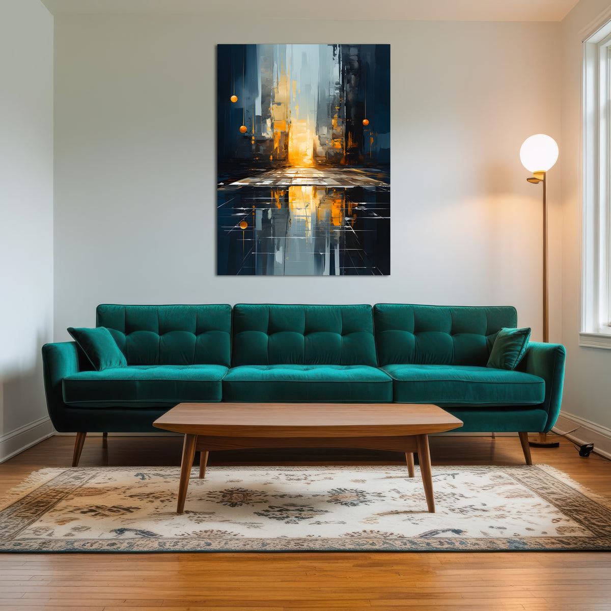 AUTO-MOCKUP ROOM | Abstract - Blue gold shapes 11