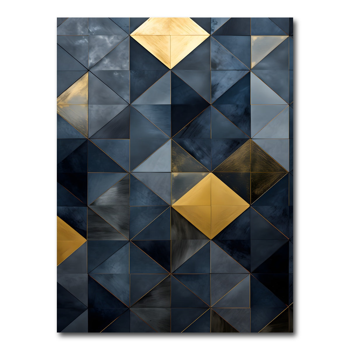 AUTO-MOCKUP WHITE | Abstract - Blue gold shapes 23 | 1 Piece | Gallery Wrap Canvas | group=3x4
