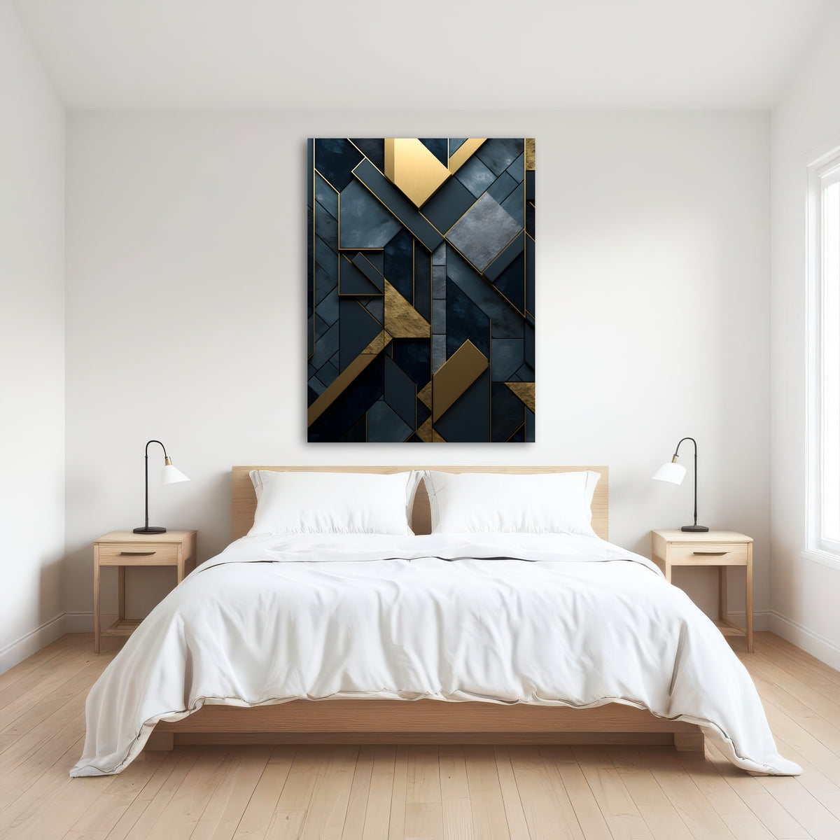 AUTO-MOCKUP ROOM | Abstract - Blue gold shapes 3