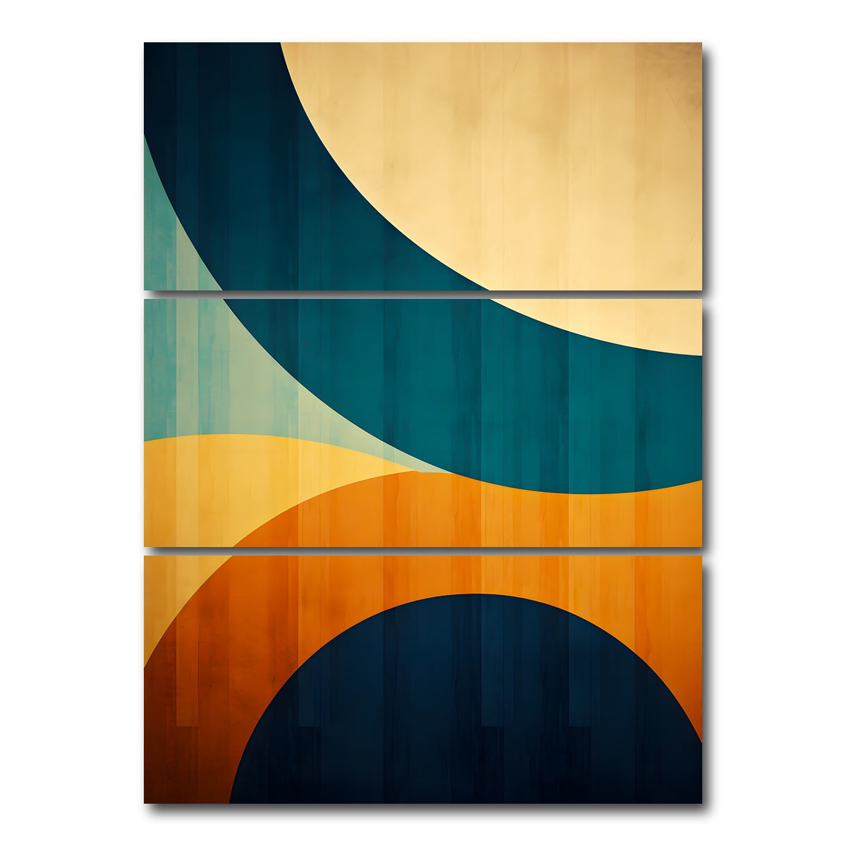 AUTO-MOCKUP WHITE | Abstract - Blue gold shapes 6 | 3 Piece | Gallery Wrap Canvas | group=8x18_stacked