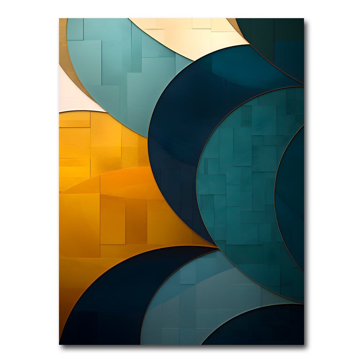 AUTO-MOCKUP WHITE | Abstract - Blue gold wave 39 | 1 Piece | Gallery Wrap Canvas | group=3x4