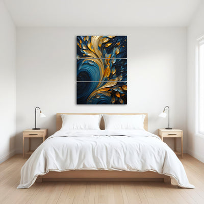 AUTO-MOCKUP ROOM | Abstract - Blue gold waves 26