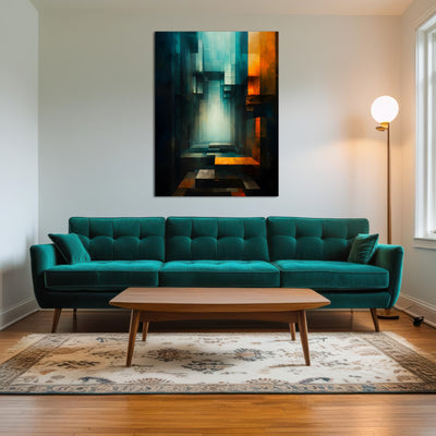 AUTO-MOCKUP ROOM | Abstract - Blue orange shapes 12