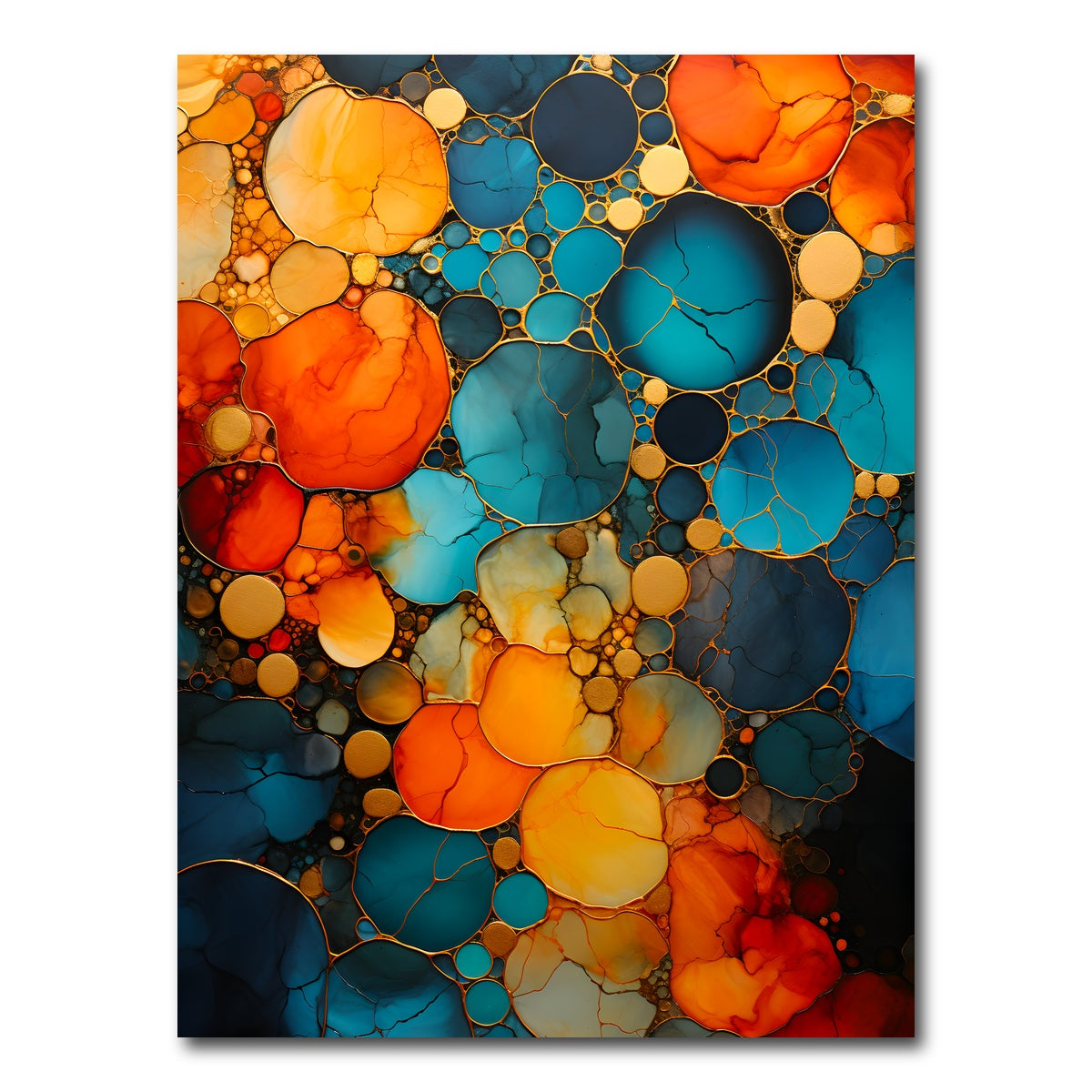 AUTO-MOCKUP WHITE | Abstract - Blue orange shapes 16 | 1 Piece | Gallery Wrap Canvas | group=3x4