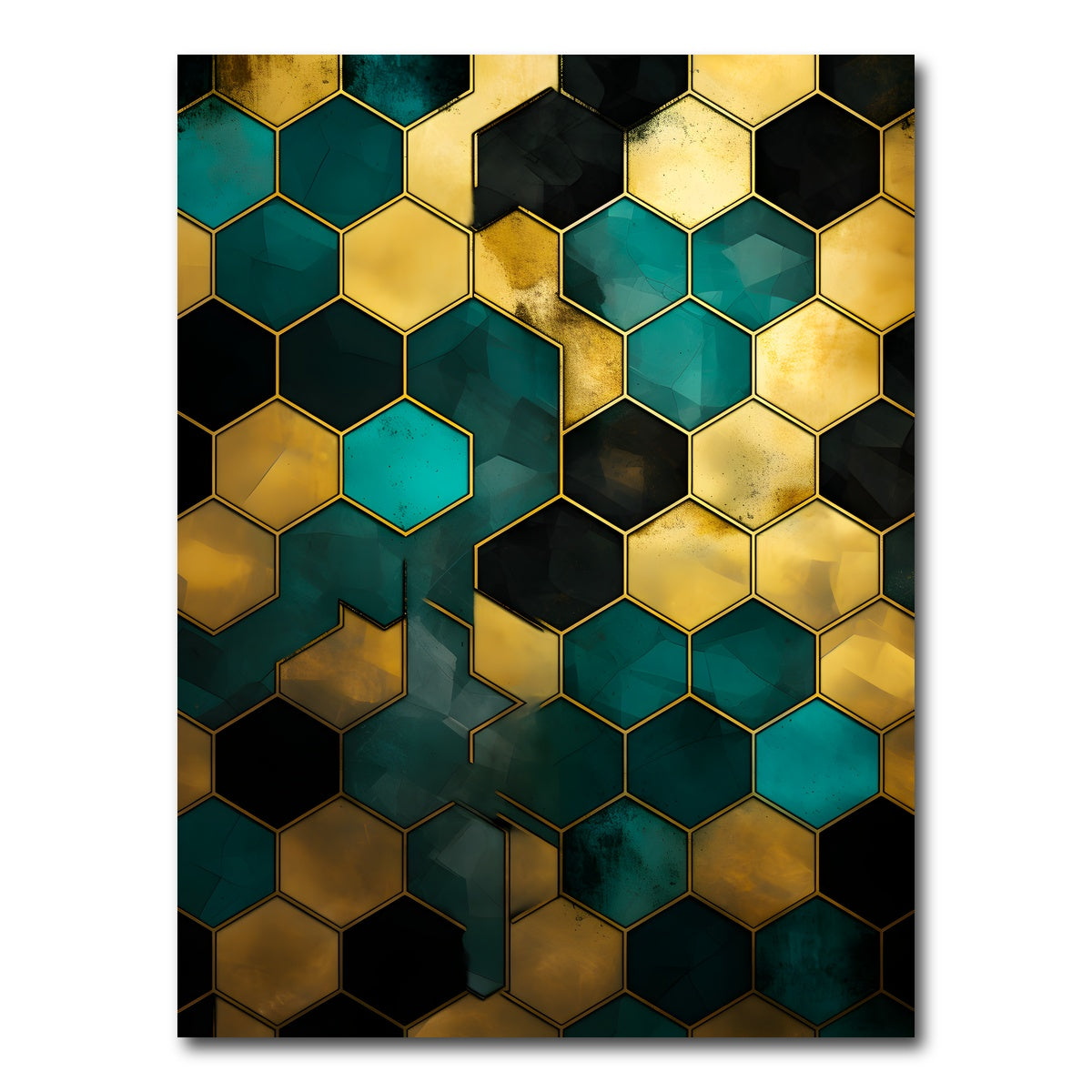 AUTO-MOCKUP WHITE | Abstract - Blue orange shapes 37 | 1 Piece | Gallery Wrap Canvas | group=3x4