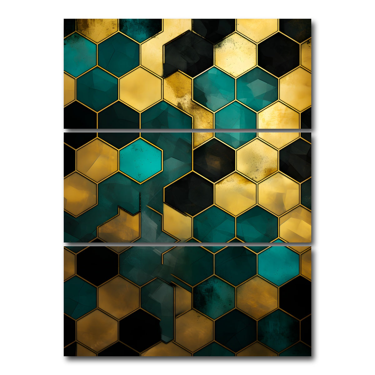 AUTO-MOCKUP WHITE | Abstract - Blue orange shapes 37 | 3 Piece | Gallery Wrap Canvas | group=8x18_stacked