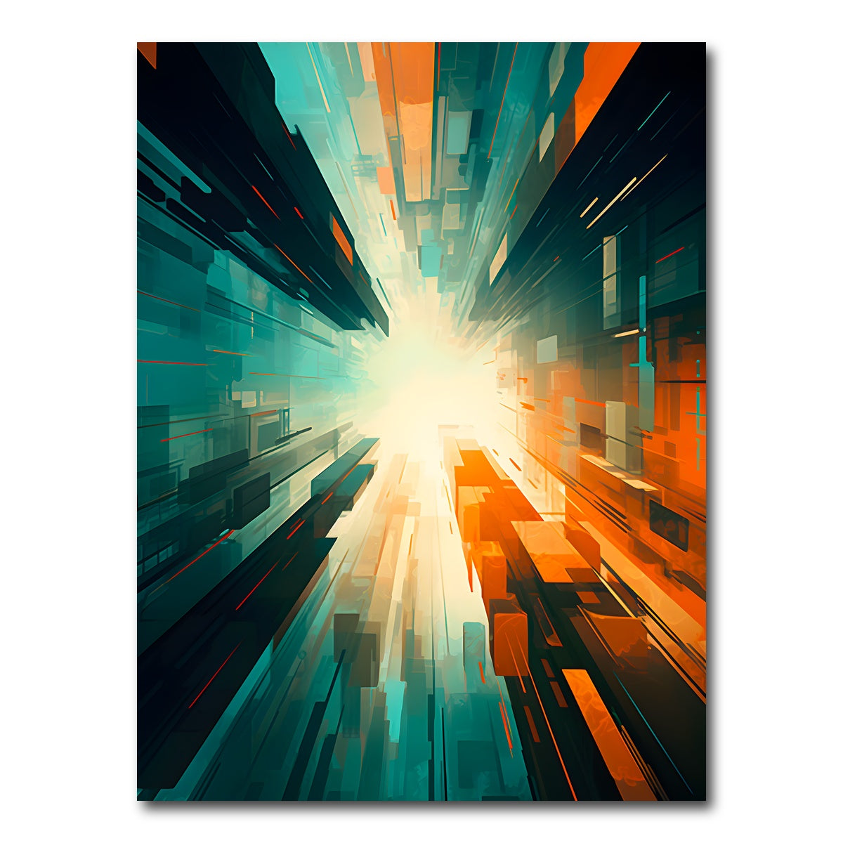 AUTO-MOCKUP WHITE | Abstract - Blue orange shapes 5 | 1 Piece | Gallery Wrap Canvas | group=3x4